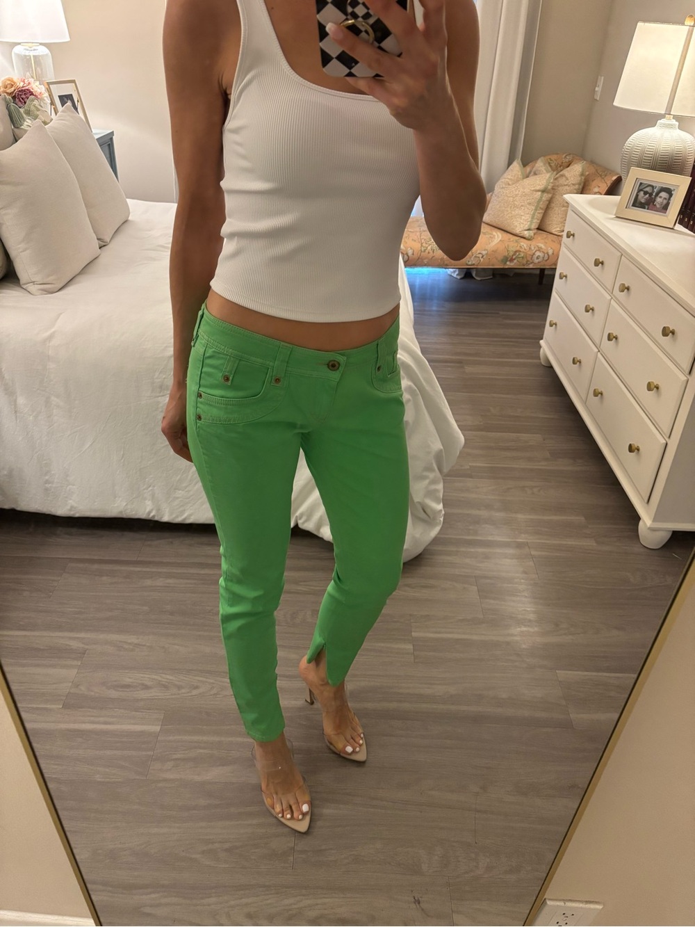 Vintage Y2K D&G Dolce & Gabbana Wonder Low Rise Skinny Jeans Lime Green 27